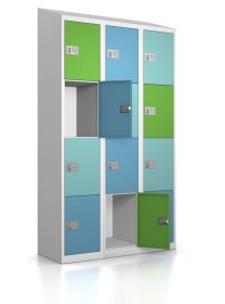 High End Schließfachschrank - 12 Fächer - Morgentau - elektronisches Schloss