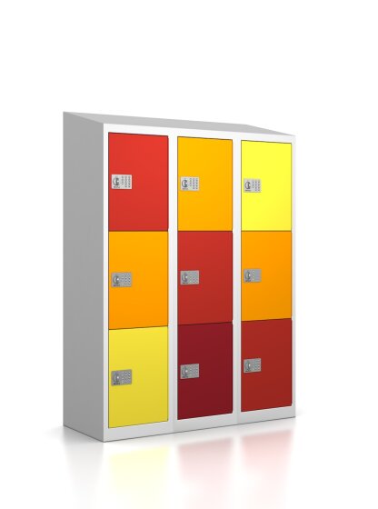 High End Schließfachschrank - 9 Fächer - Serie MINI - Frischekick - elektronisches Schloss