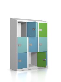 High End Schließfachschrank - 9 Fächer - Serie MINI - Morgentau - elektronisches Schloss