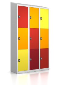Schließfachschrank - 9 Fächer - Frischekick - Drehriegel