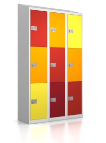 Schließfachschrank - 9 Fächer - Frischekick - elektronisches Schloss