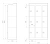 Schließfachschrank - 9 Fächer - Frischekick - Schlüssel