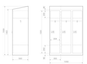 Spindschrank MINI - 3 Fächer - Elektronisches Tastenschloss V3