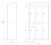High End Garderobenschrank - 6 Fächer - Frischekick - elektronisches Schloss