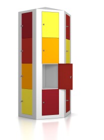 Premium Schließfachsäule mit 24 Fächern, freistehend im Raum - Frischekick - Schlüssel