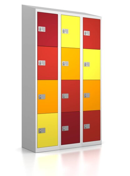 High End Schließfachschrank - 12 Fächer - Frischekick - elektronisches Schloss