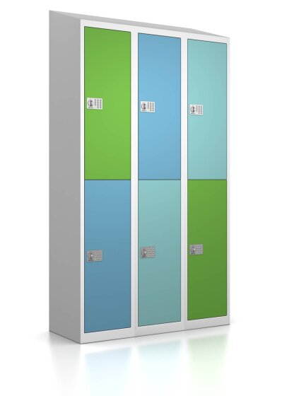 High End Garderobenschrank - 6 Fächer - Morgentau - elektronisches Schloss