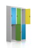 Gebrauchter Schließfachschrank mit 6 Fächern / Design "Jahreszeit"