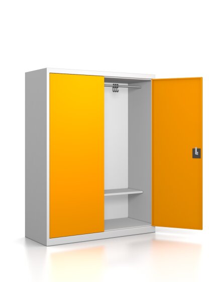 Brandschutzgarderobe mit 10 Kleiderhaken - Serie MINI RAL 1028 Melonengelb