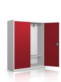 Brandschutzgarderobe mit 10 Kleiderhaken - Serie MINI RAL 3003 Rubinrot