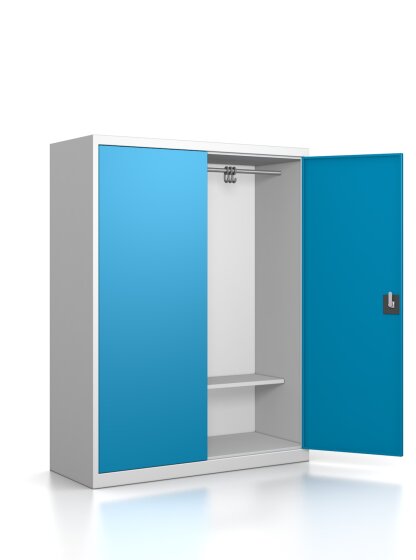 Brandschutzgarderobe mit 10 Kleiderhaken - Serie MINI RAL 5012 Lichtblau