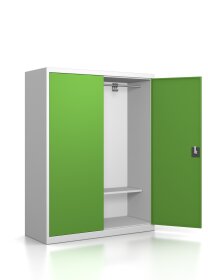 Brandschutzgarderobe mit 10 Kleiderhaken - Serie MINI RAL 6018 Gelbgrün