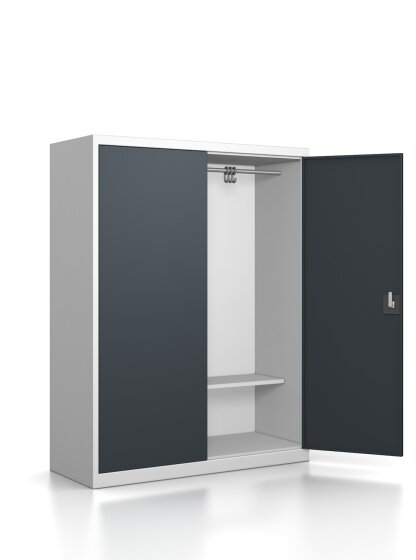 Brandschutzgarderobe mit 10 Kleiderhaken - Serie MINI RAL 7016 Anthrazitgrau