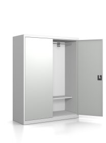 Brandschutzgarderobe mit 10 Kleiderhaken - Serie MINI RAL 7035 Lichtgrau