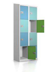 High End Schließfachschrank - 8 Fächer - Morgentau - elektronisches Schloss