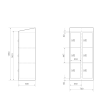 High End Schließfachschrank - 6 Fächer - Serie MINI - Frischekick - elektronisches Schloss