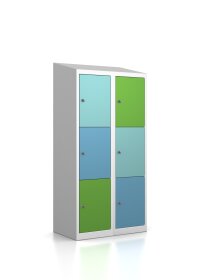 Premium Schließfachschrank - 6 Fächer - Morgentau - Schlüssel