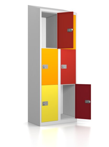 Schließfachschrank - Größe L+ - 6 Fächer Design 001 Frischekick easyPIN V3