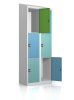 Schließfachschrank - Größe L+ - 6 Fächer Design 259 Morgentau Drehriegel