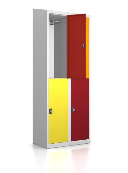 Premium Garderobenschrank - 4 Fächer - Frischekick - Drehriegel