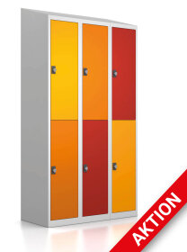 Garderobenschrank - 6 Fächer - Design Abendrot