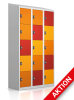 Schließfachschrank - 15 Fächer - Design Abendrot