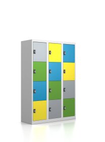 Gebrauchter Schließfachschrank mit 12 Fächern / Design D0387