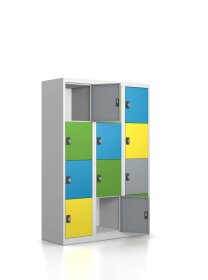 Gebrauchter Schließfachschrank mit 12 Fächern / Design D0387