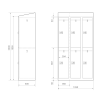 Gebrauchter Schließfachschrank mit 6 Fächern / Design 0017