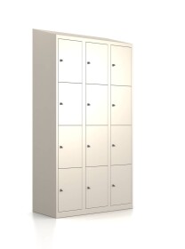 Premium Schließfachschrank - 12 Fächer - RAL 9001 Cremeweiß