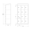 Premium Schließfachschrank - 12 Fächer - RAL 9001 Cremeweiß