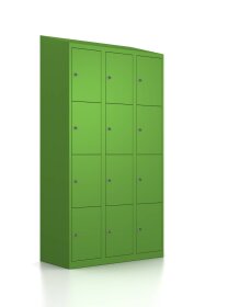 Premium Schließfachschrank - 12 Fächer - RAL 6018 Gelbgrün