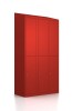 Garderobenschrank - 6 Fächer - unifarben Feuerrot