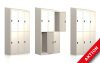 3er-Set Garderobenschränke - 6 Fächer - RAL 9001 unifarben Cremeweiß