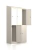 3er-Set Garderobenschränke - 6 Fächer - RAL 9001 unifarben Cremeweiß