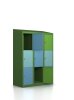 SONDEREPOSTEN Schließfachschrank - 9 Fächer - Design Morgentau/Korpus RAL 6010 Grasgrün