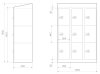 SONDEREPOSTEN Schließfachschrank - 9 Fächer - Design Morgentau/Korpus RAL 6010 Grasgrün