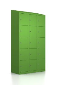 Premium Schließfachschrank - 15 Fächer - RAL 6018 Gelbgrün
