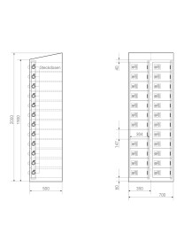 Ladeschrank mit elektronischem Schloss V3 Wertfachschrank - 24 Ladefächer