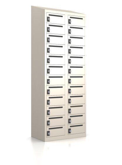 Wertfachschrank mit Posteinwurf - 24 Fächer - Cremeweiß