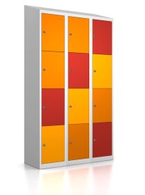 Gebrauchter Schließfachschrank mit 12 Fächern / D0003 Abendrot
