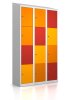 Gebrauchter Schließfachschrank mit 12 Fächern / Design Abendrot