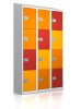 Gebrauchter Schließfachschrank mit 12 Fächern / Design Abendrot