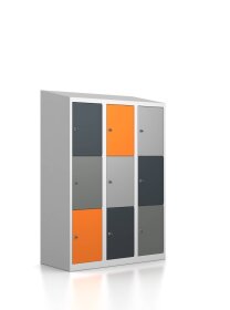 Gebrauchter Schließfachschrank mit 9 Fächern / Design Augenblick