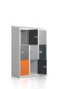Gebrauchter Schließfachschrank mit 9 Fächern / Design Augenblick