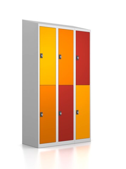 Gebrauchter Schließfachschrank mit 6 Fächern / D0003 Abendrot