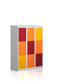 Gebrauchter Schließfachschrank mit 9 Fächern / Einsteckrahmen / Design S0001