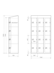 Gebrauchter Schließfachschrank mit Ladefunktion- 12 Fächer - D0259