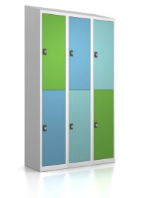 Gebrauchter Garderobenschrank mit 230-V Ladefunktion - 6 Fächer - D0259