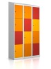 Gebrauchter Schließfachschrank mit 12 Fächern / Design Abendrot